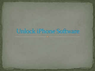 Unlock iPhone Software 