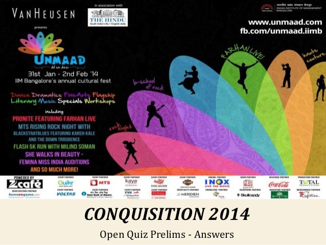 unmaad 2014 open quiz at iim bangalore prelims with answers american flyers quiz answers