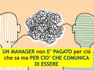 UN MANAGER non E’ PAGATO per ciò
che sa ma PER CIO’ CHE COMUNICA
DI ESSERE
 