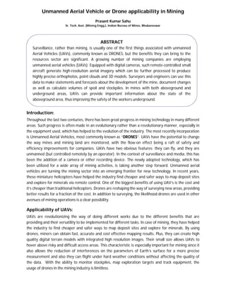 Unmanned aerial vehicle or drone applicability in mining | PDF