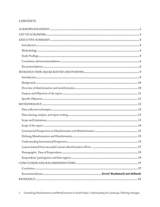 Unmasking Disinformation and Misinformation in South Sudan 