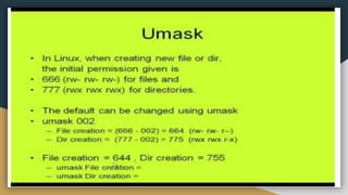 Unmask in linux