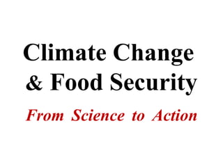 Climate Change
& Food Security
From Science to Action
 