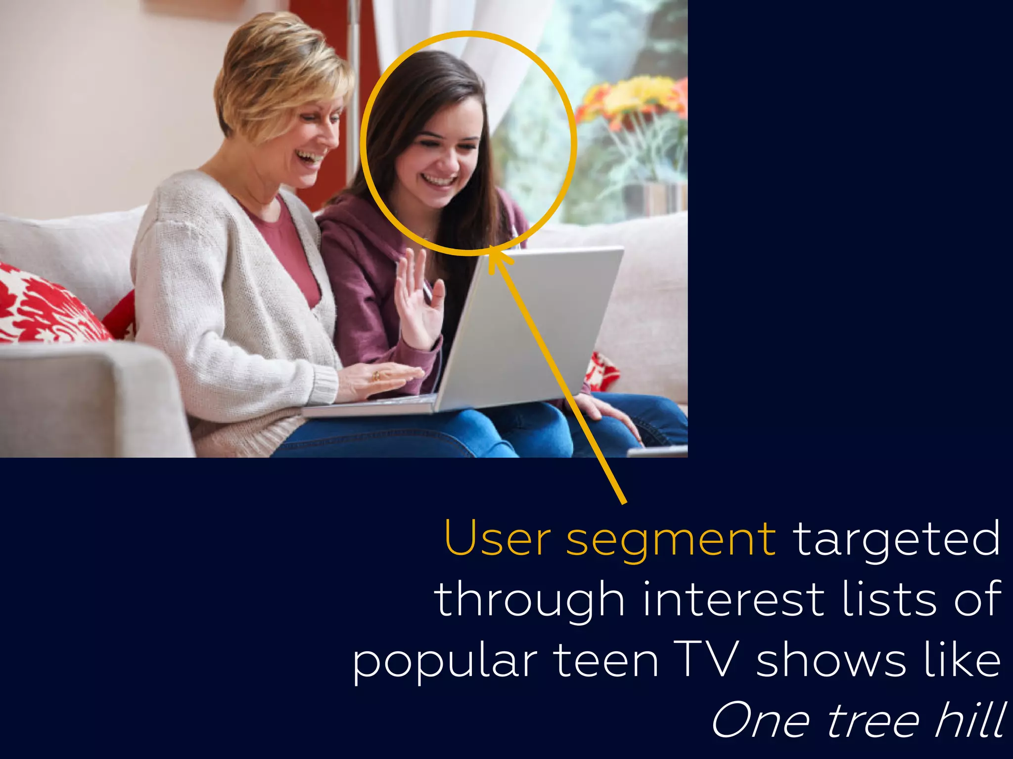 User segment targeted
through interest lists of
popular teen TV shows like
One tree hill
 