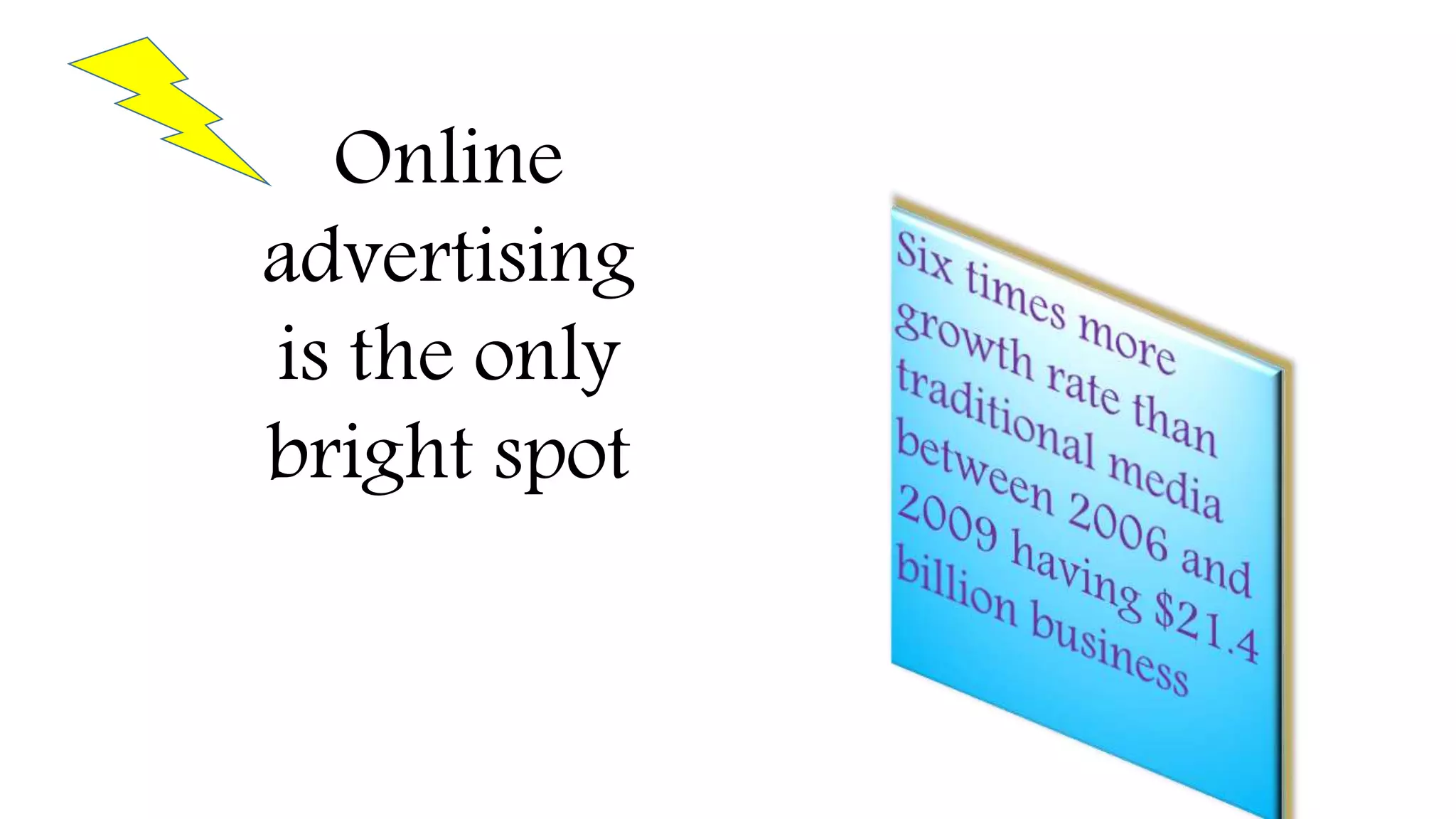 Online
advertising
is the only
bright spot
 