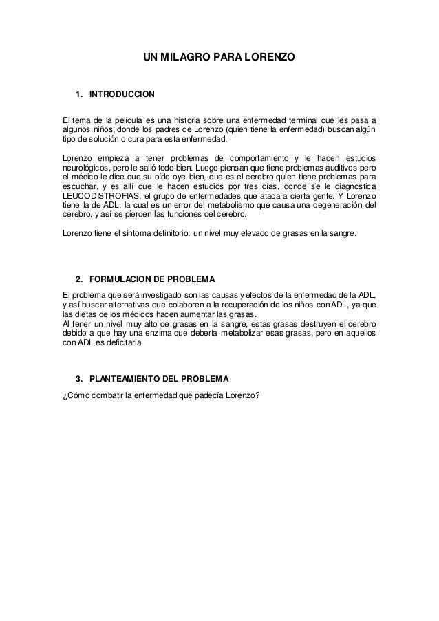 Un milagro para lorenzo
