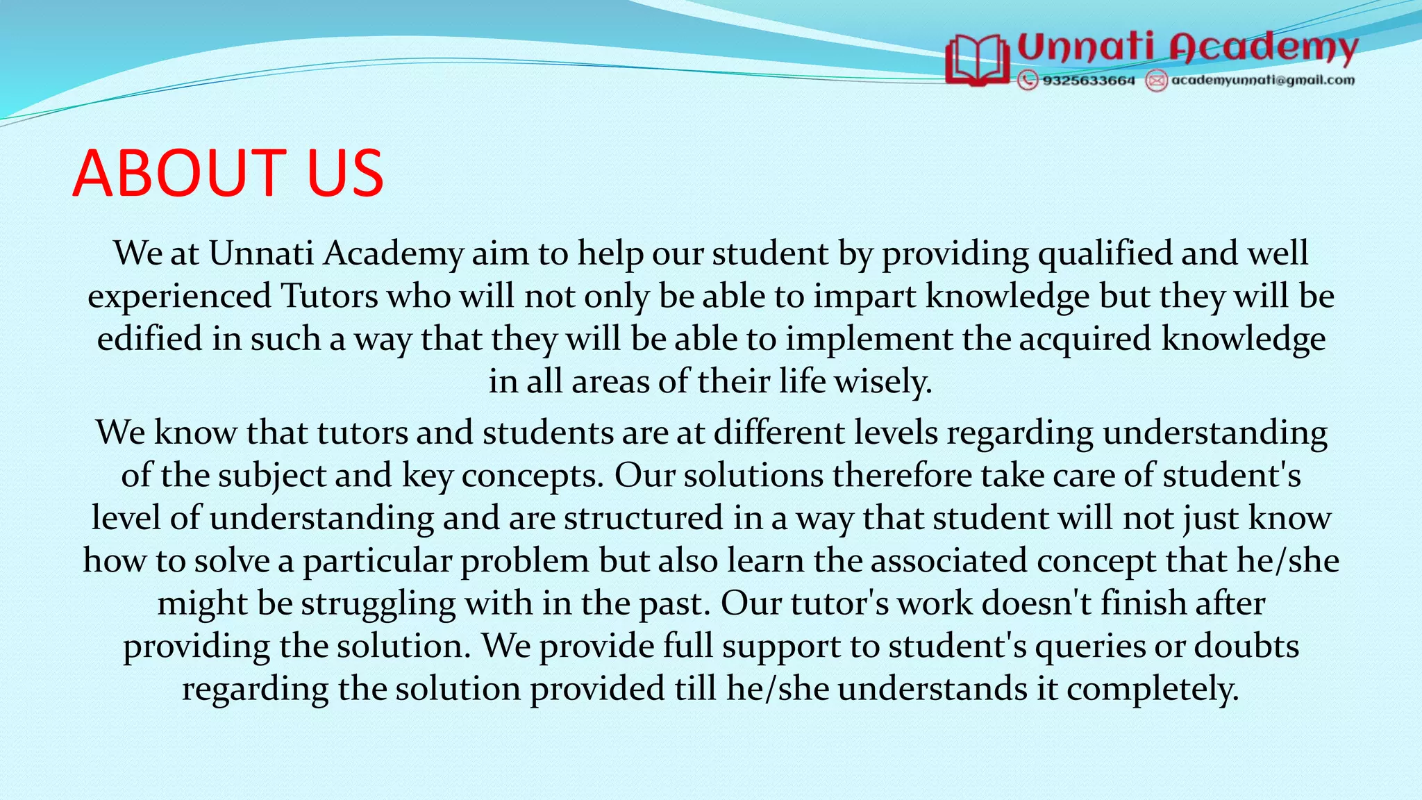 Unnati academy ppt | PPT