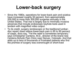 Lower Back Surgery Risks Unnecessary obgyn | PPT