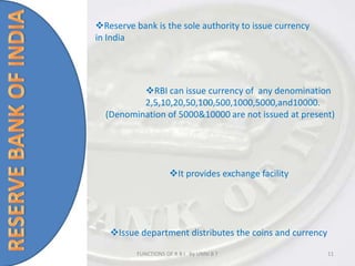 BANKER TO BANKSFUNCTIONS OF R B I   by UNNI B T             