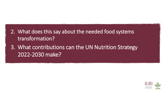 Opportunities for Africa to address all forms of malnutrition: How can the UN Nutrition Strategy 2022–2030 contribute?