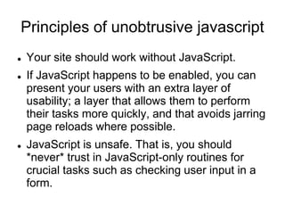 Unobtrusive javascript | PPT
