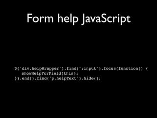 Unobtrusive JavaScript with jQuery
