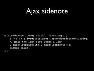 Unobtrusive JavaScript with jQuery