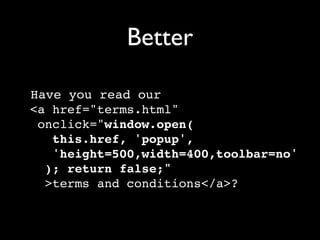 Unobtrusive JavaScript with jQuery