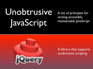 Unobtrusive JavaScript with jQuery