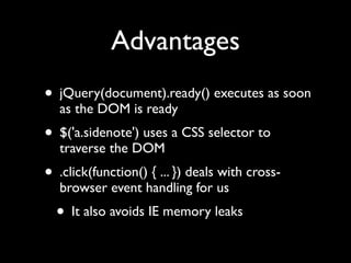 Unobtrusive JavaScript with jQuery