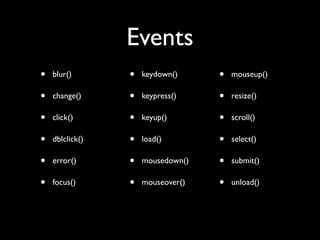 Unobtrusive JavaScript with jQuery