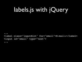 Unobtrusive JavaScript with jQuery