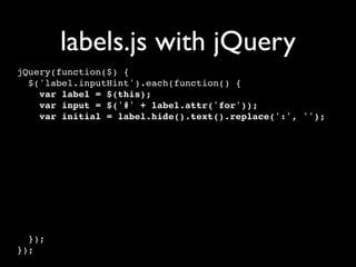 Unobtrusive JavaScript with jQuery