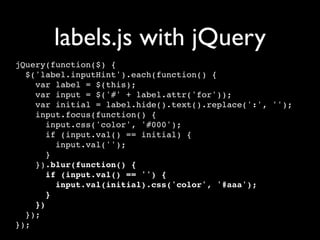 Unobtrusive JavaScript with jQuery