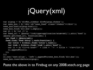 Unobtrusive JavaScript with jQuery