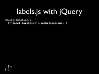 Unobtrusive JavaScript with jQuery