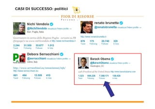 CASI DI SUCCESSO: politici
 