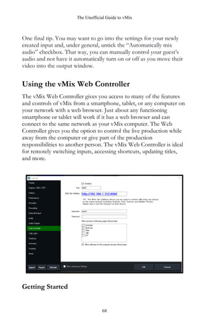 Vmix User Guide.pdf Unofficial guide to vmix by streamgeeks | PDF