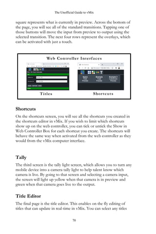 Vmix User Guide.pdf Unofficial guide to vmix by streamgeeks | PDF