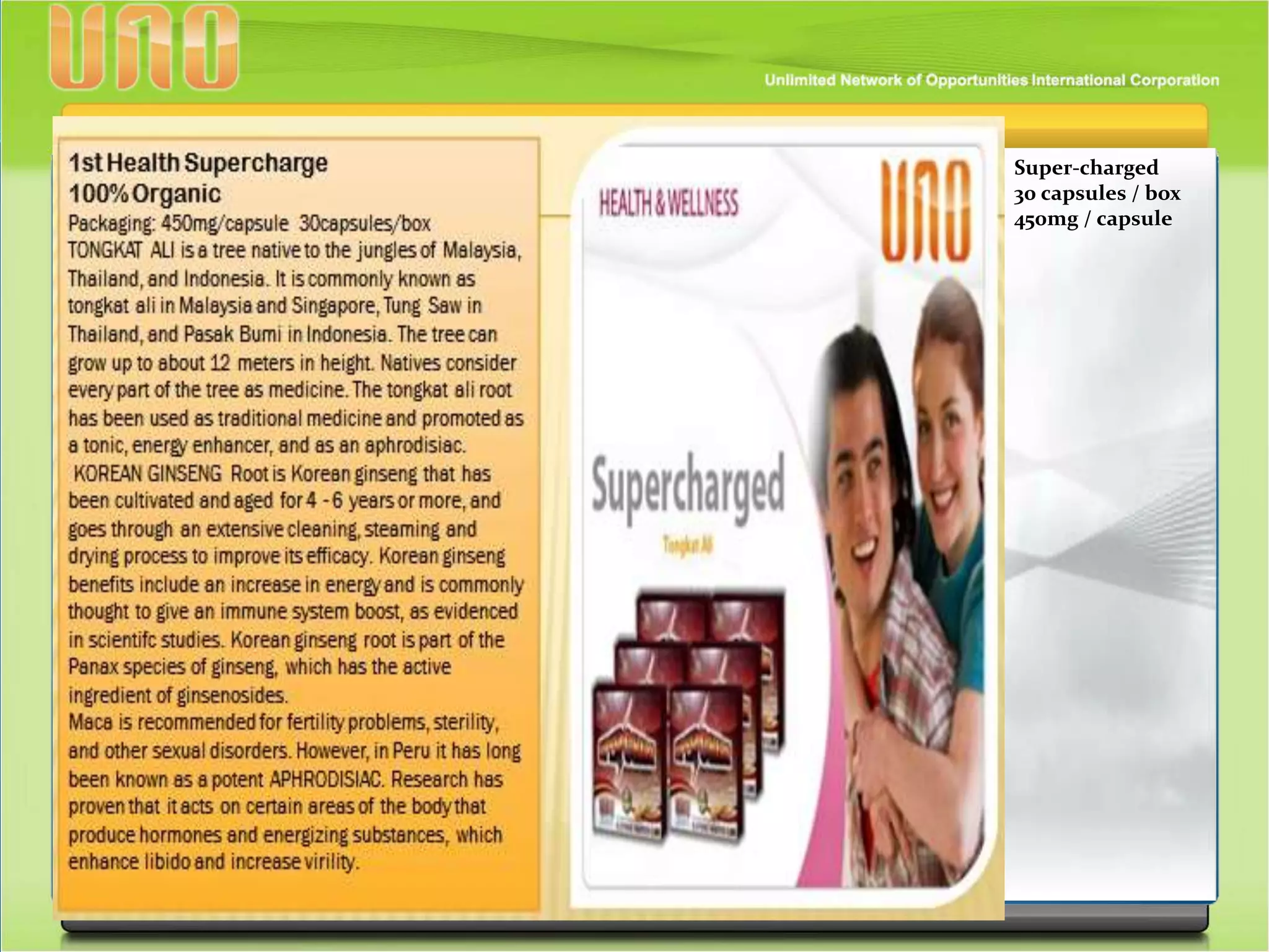 Super-charged
30 capsules / box
450mg / capsule
 