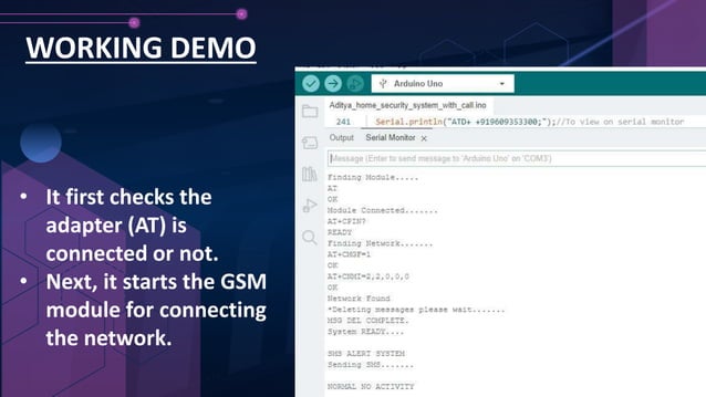 Home Security System using Arduino & GSM | PPTX