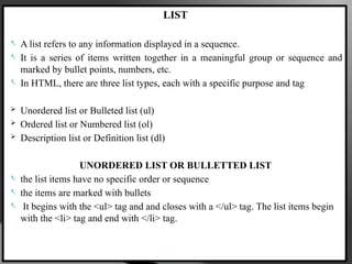 Unordered List, Nested and Ordered Lists in HTML.pptx