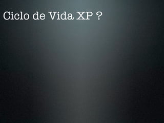 Ciclo de Vida XP ?
 