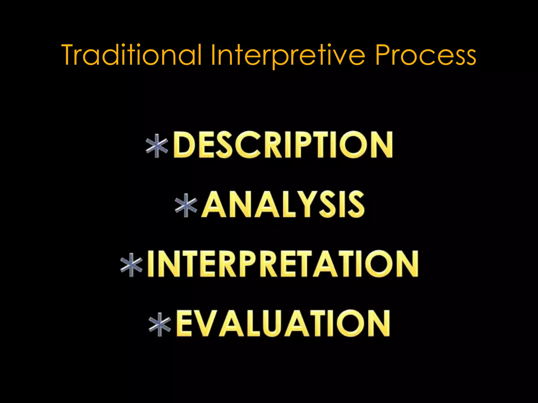 Traditional Interpretive Process
 