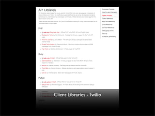 Client Libraries - Twilio
 