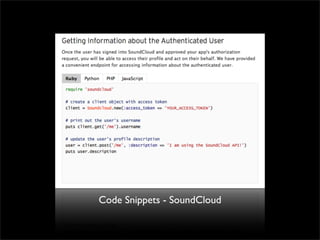 Code Snippets - SoundCloud
 