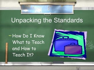 Unpacking the Standards

 HowDo I Know
 What to Teach
 and How to
 Teach It?
 