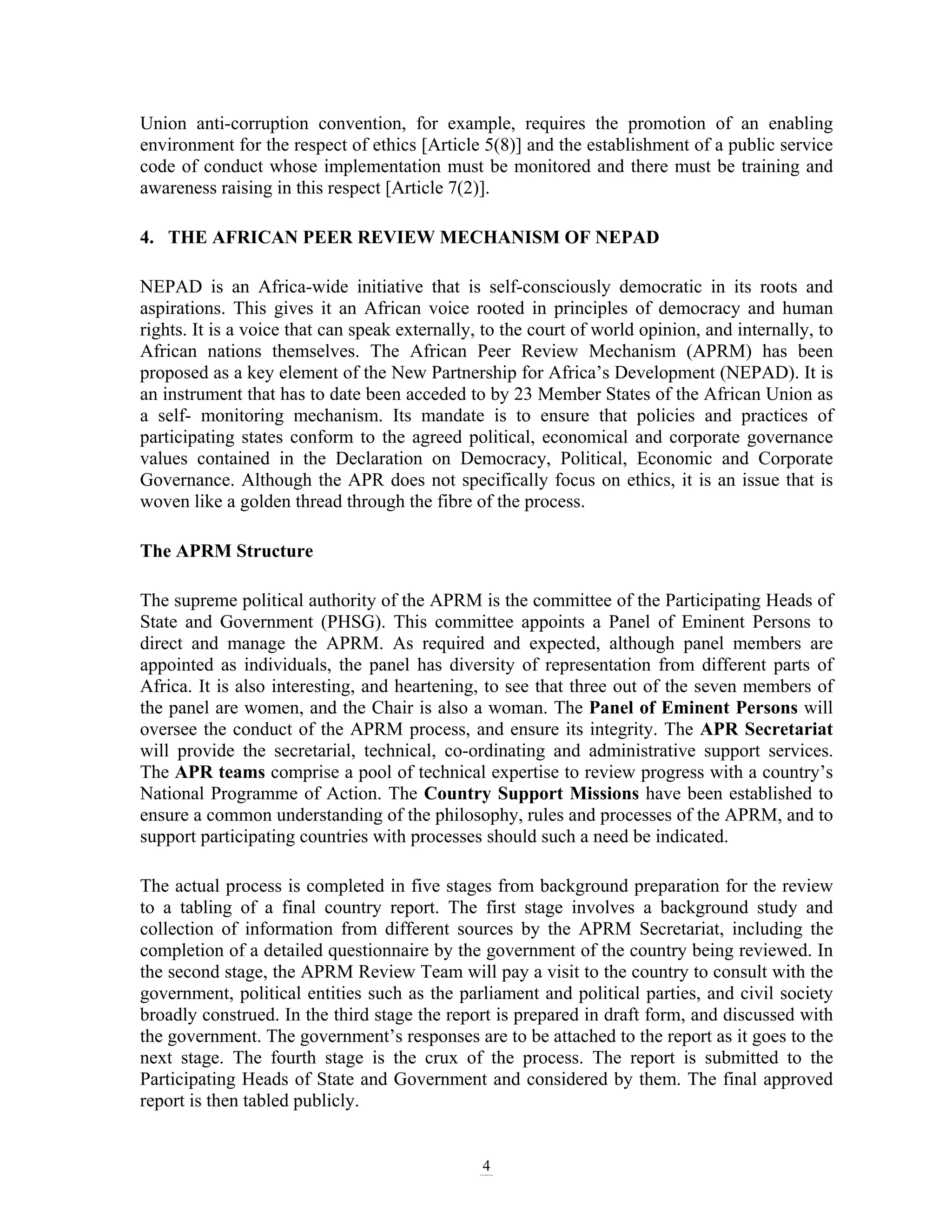 Neepad Initial Interview Examples THE AFRICAN UNION CONVENTION ON CORRUPTION AND NEPAD’S AFRICAN PEER ...
