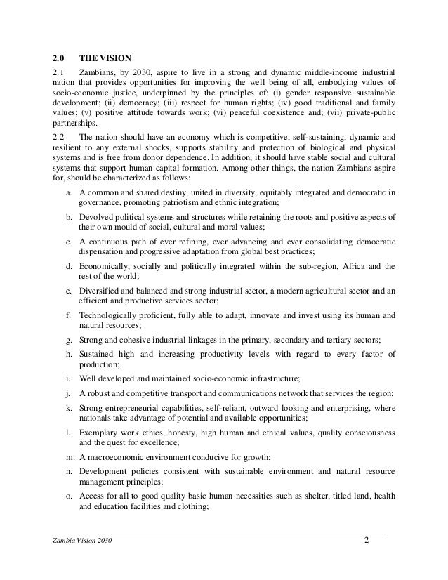 Zambia Vision 2030