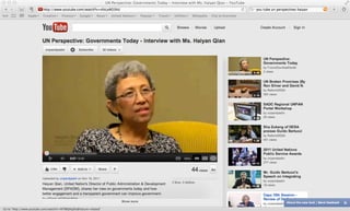 UN Perspective: Governments Today - Interview with Ms. Haiyan Qian