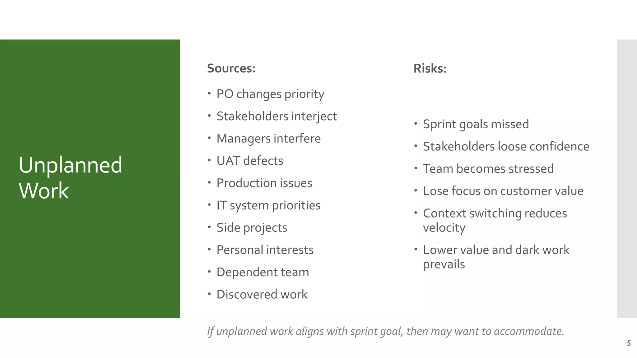 Unplanned Work: Options for managing the inevitable | PPTX | Resume ...