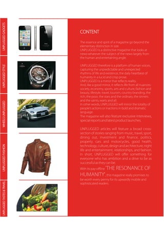 Unplugged Lifestyle Media Kit