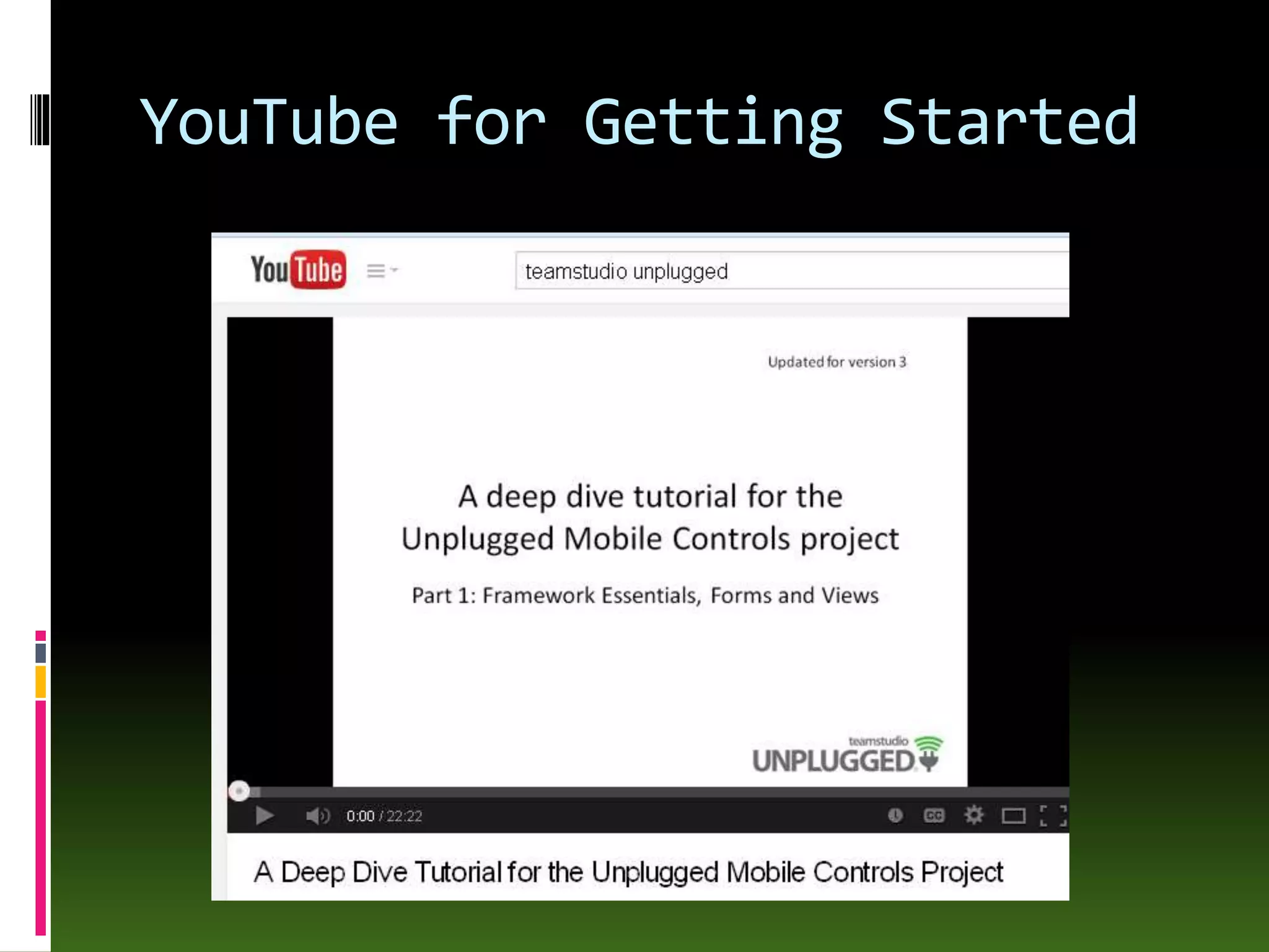 YouTube for Getting Started
 
