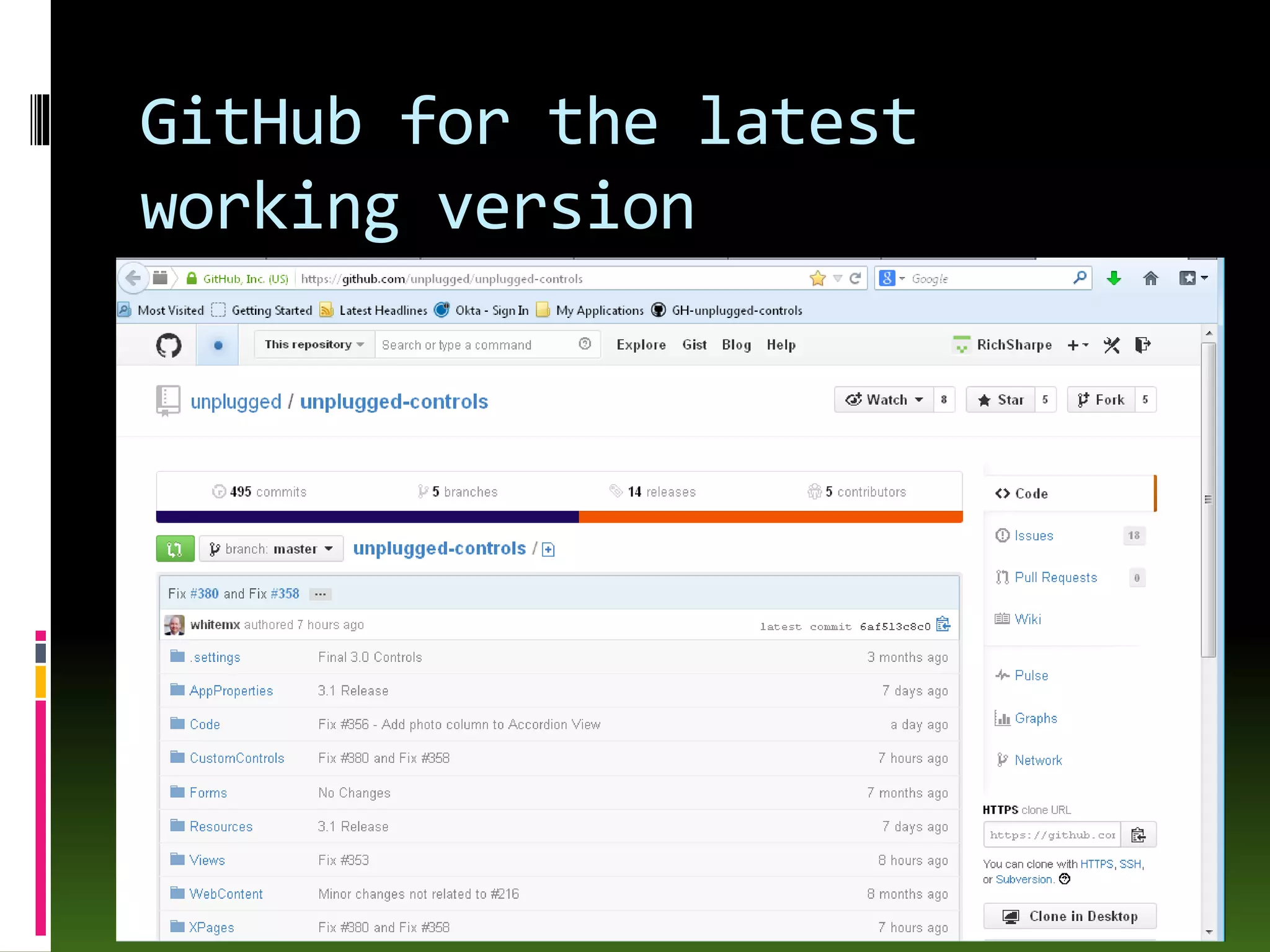 GitHub for the latest
working version
 