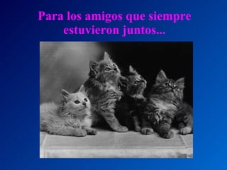 Para los amigos que siempre estuvieron juntos...