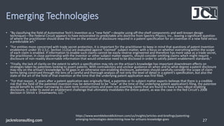 Emerging Technologies
• “By classifying the field of Automotive Tech’s invention as a “new field”—despite using off-the-sh...