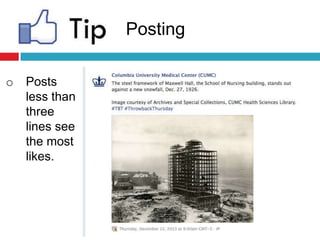 Posting
o Posts
less than
three
lines see
the most
likes.
 