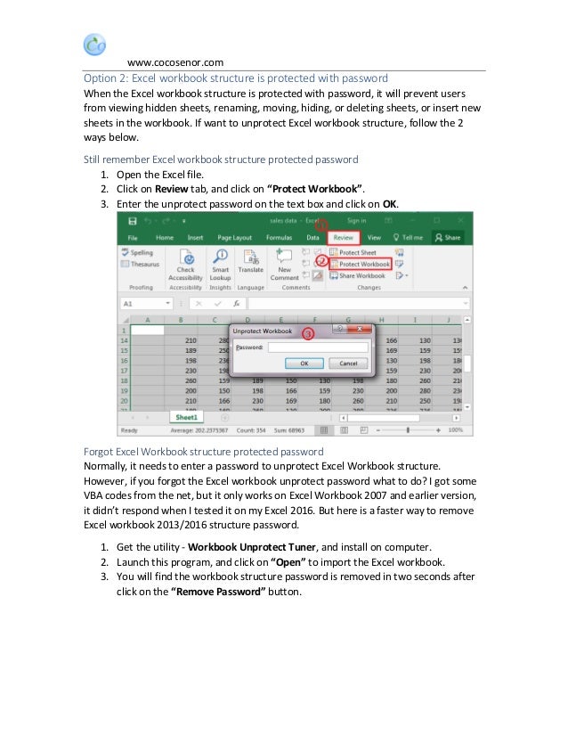 Unprotect excel workbook 2013/2016 with or without password