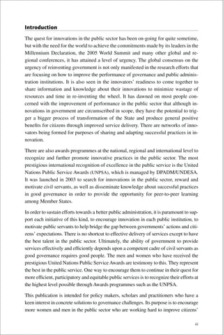 Good Practices and Innovations in Public Governance United Nations ...