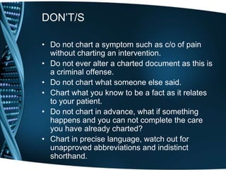 Not7 Chart Unraveling the mystery of nursing documentation | PPT